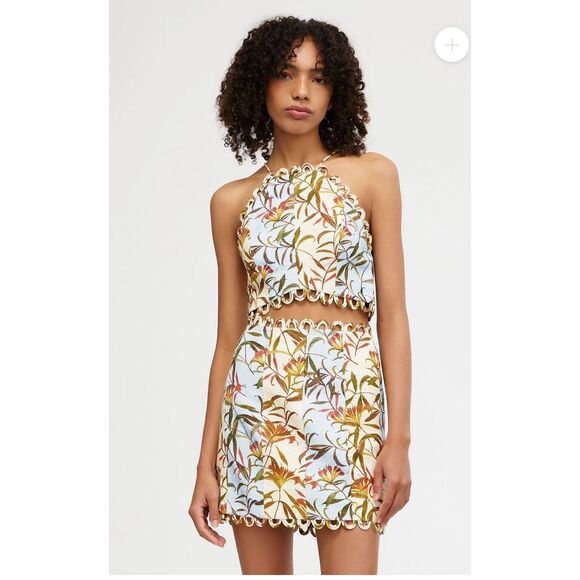 SIGNIFICANT OTHER Tabitha Crop Top Linen Blend & Mini Skirt Set Size 4 NWT$389 - Picture 1 of 12